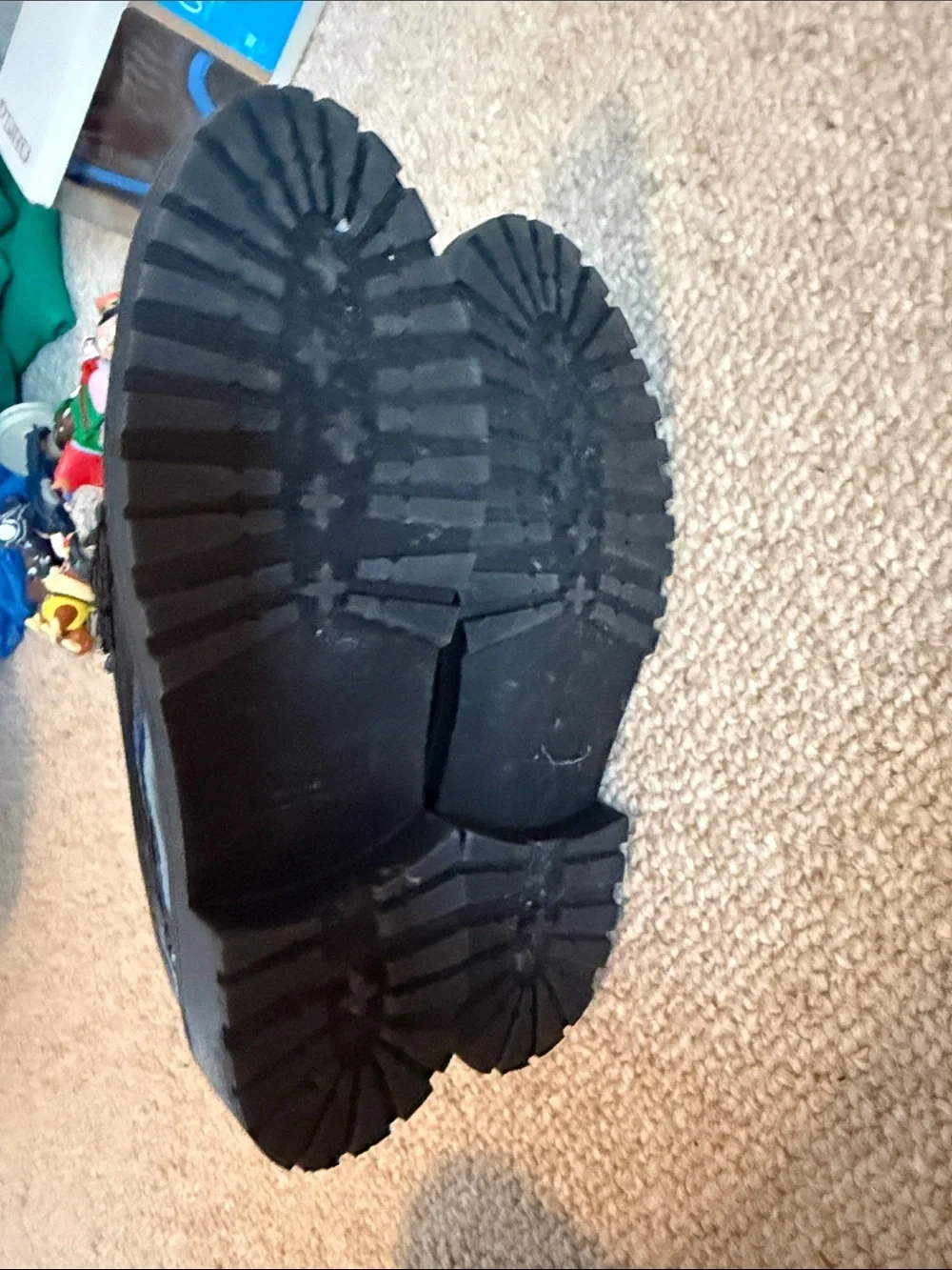 Marc Fisher Black Patent Loafers with Iridescent Chain Trim
